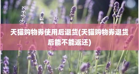 天猫购物券使用后退货(天猫购物券退货后能不能返还)
