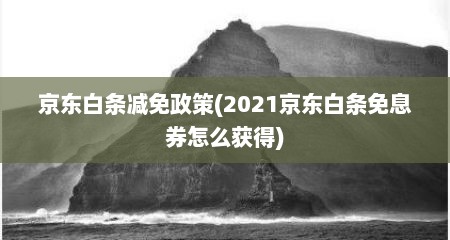 京东白条减免政策(2021京东白条免息券怎么获得)