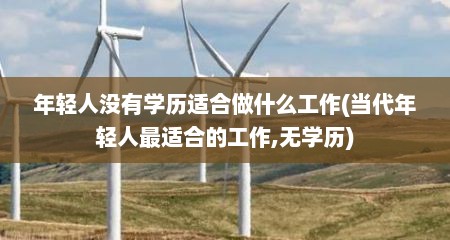 年轻人没有学历适合做什么工作(当代年轻人最适合的工作,无学历)