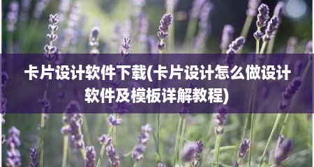 卡片设计软件下载(卡片设计怎么做设计软件及模板详解教程)
