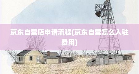 京东自营店申请流程(京东自营怎么入驻费用)