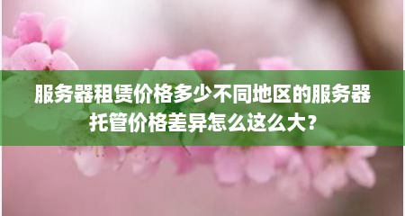 服务器租赁价格多少不同地区的服务器托管价格差异怎么这么大？