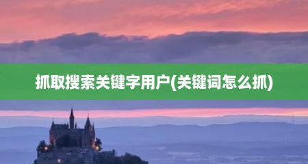 抓取搜索关键字用户(关键词怎么抓)