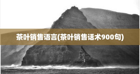 茶叶销售语言(茶叶销售话术900句)