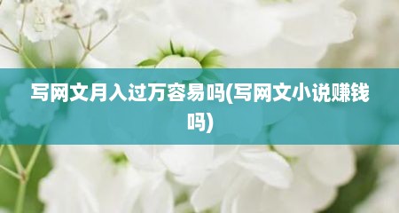 写网文月入过万容易吗(写网文小说赚钱吗)
