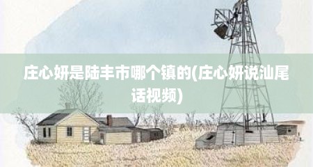 庄心妍是陆丰市哪个镇的(庄心妍说汕尾话视频)
