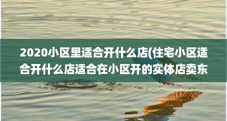 2020小区里适合开什么店(住宅小区适合开什么店适合在小区开的实体店卖东西)