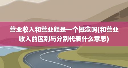 营业收入和营业额是一个概念吗(和营业收入的区别与分别代表什么意思)