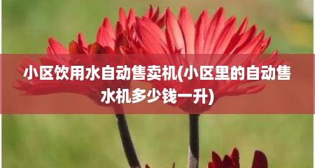 小区饮用水自动售卖机(小区里的自动售水机多少钱一升)