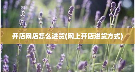 开店网店怎么进货(网上开店进货方式)