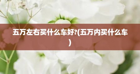 五万左右买什么车好?(五万内买什么车)
