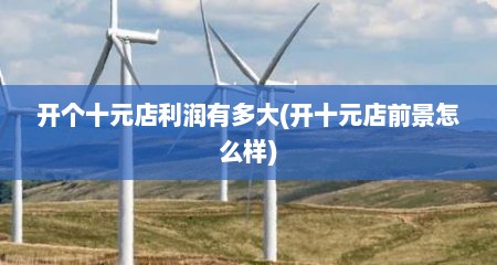 开个十元店利润有多大(开十元店前景怎么样)