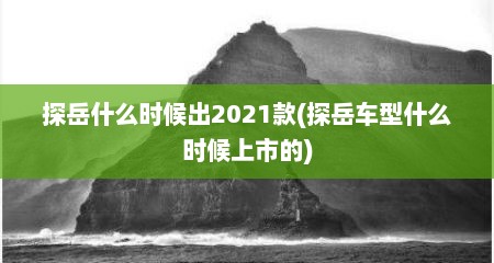 探岳什么时候出2021款(探岳车型什么时候上市的)