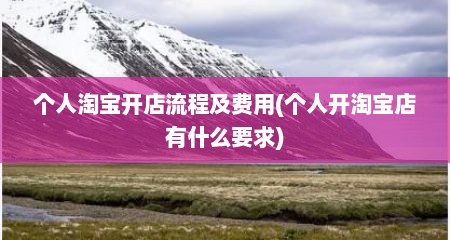 个人淘宝开店流程及费用(个人开淘宝店有什么要求)
