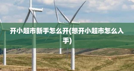 开小超市新手怎么开(想开小超市怎么入手)
