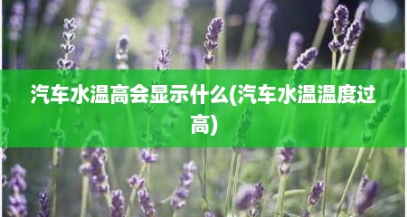 汽车水温高会显示什么(汽车水温温度过高)