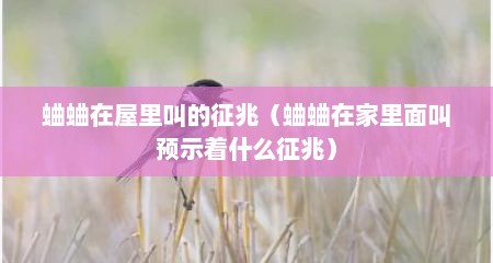 蛐蛐在屋里叫的征兆（蛐蛐在家里面叫预示着什么征兆）