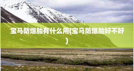 宝马防爆胎有什么用(宝马防爆胎好不好)