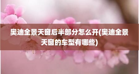 奥迪全景天窗后半部分怎么开(奥迪全景天窗的车型有哪些)