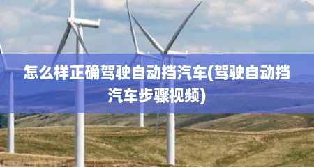 怎么样正确驾驶自动挡汽车(驾驶自动挡汽车步骤视频)