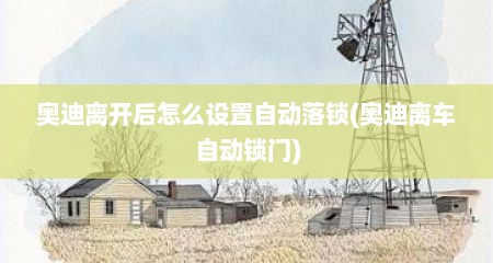 奥迪离开后怎么设置自动落锁(奥迪离车自动锁门)
