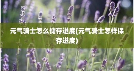 元气骑士怎么储存进度(元气骑士怎样保存进度)