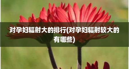 对孕妇辐射大的排行(对孕妇辐射较大的有哪些)