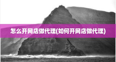 怎么开网店做代理(如何开网店做代理)