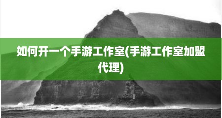 如何开一个手游工作室(手游工作室加盟代理)