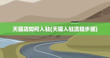 天猫店如何入驻(天猫入驻流程步骤)