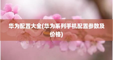 华为配置大全(华为系列手机配置参数及价格)