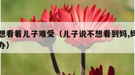 不想看着儿子难受（儿子说不想看到妈,妈怎么办）