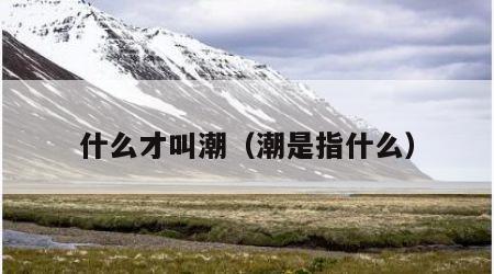 什么才叫潮（潮是指什么）