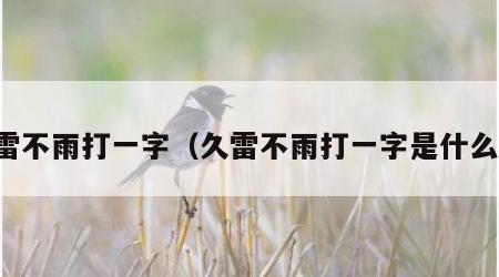久雷不雨打一字（久雷不雨打一字是什么字）