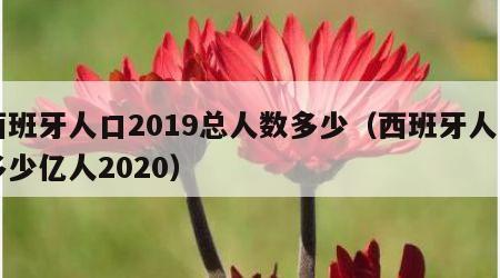 西班牙人口2019总人数多少（西班牙人口多少亿人2020）