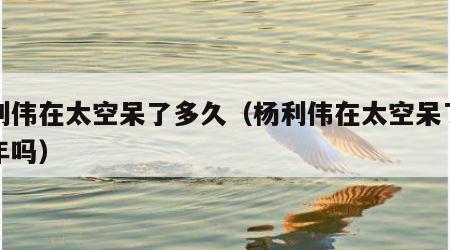 杨利伟在太空呆了多久（杨利伟在太空呆了十七年吗）