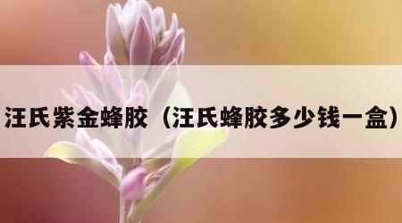 汪氏紫金蜂胶（汪氏蜂胶多少钱一盒）