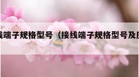 接线端子规格型号（接线端子规格型号及压接钳）