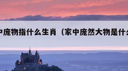 家中庞物指什么生肖（家中庞然大物是什么生肖）