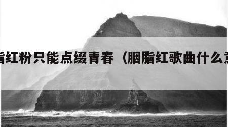 胭脂红粉只能点缀青春（胭脂红歌曲什么意思）