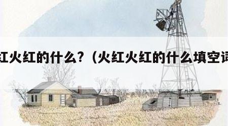 火红火红的什么?（火红火红的什么填空词语有）
