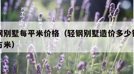 轻钢别墅每平米价格（轻钢别墅造价多少钱一平方米）
