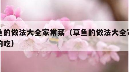 草鱼的做法大全家常菜（草鱼的做法大全家常菜的吃）