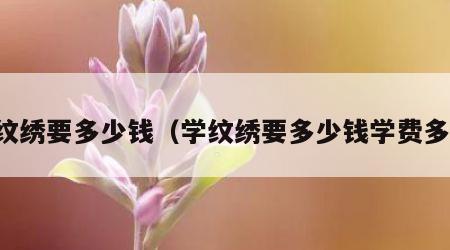 学纹绣要多少钱（学纹绣要多少钱学费多久）