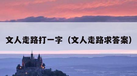 文人走路打一字（文人走路求答案）