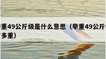 举重49公斤级是什么意思（举重49公斤级有多重）