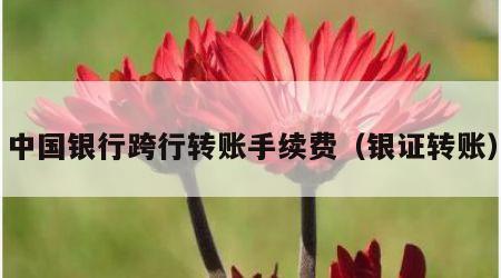 中国银行跨行转账手续费（银证转账）