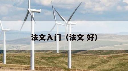 法文入门（法文 好）