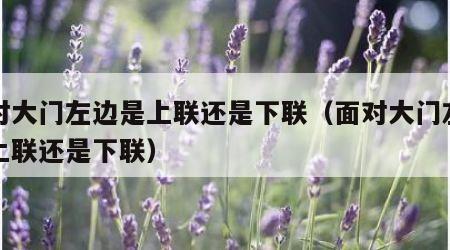 面对大门左边是上联还是下联（面对大门左手贴上联还是下联）