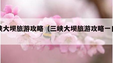 三峡大坝旅游攻略（三峡大坝旅游攻略一日游）